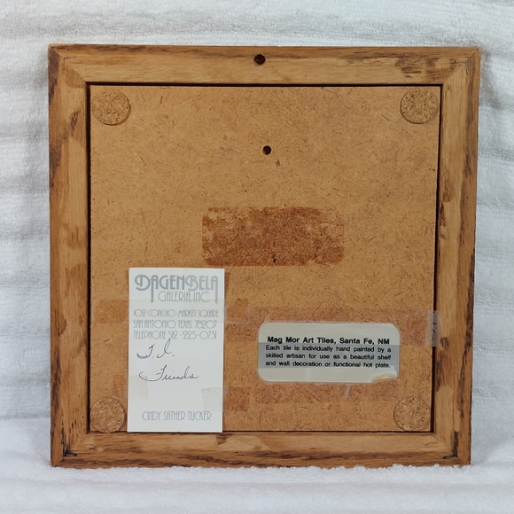 Mag Mor Art Tile Trivet Southwestern Aztec Wedding Vase Deer Flower Hot Plate - Picture 2 of 7